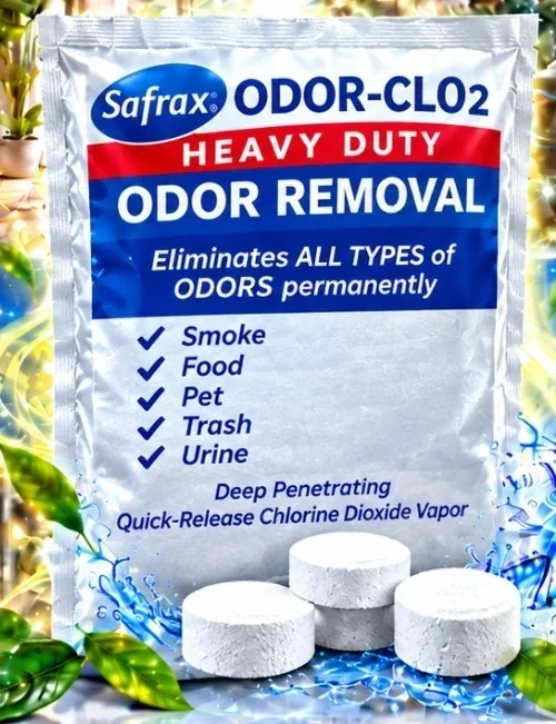 צילום 02 – מוצר Safrax ODOR-CLO2 באריזה הכסופה